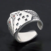 1pc Square Playing Card Men's Ring — Luck, Strategy & Spiritual Gaming Amulet