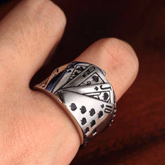 1pc Square Playing Card Men's Ring — Luck, Strategy & Spiritual Gaming Amulet