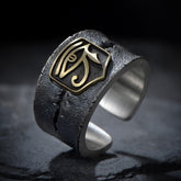 Men's Hip Hop Horus Eye Ring - Protection & Energy Vintage Style