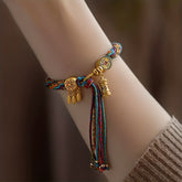 Bohemian Colorful Braided Charm Bracelet — Spiritual Harmony & Positive Energy Talisman