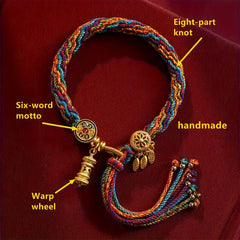 Bohemian Colorful Braided Charm Bracelet — Spiritual Harmony & Positive Energy Talisman