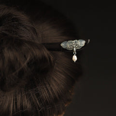 1pc Elegant Chinese Style Lotus Pearl Hairpin - Vintage Luxury Hair Stick for Bun Updo with Mindful Energy Flow, Daily Wear & Holiday Gifts