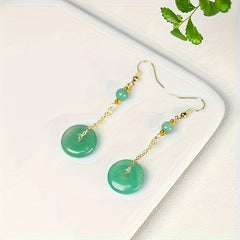 Chinese Style Butterfly Tassel Earrings - Vintage Bohemian Jade Drop Earrings for Daily Wear & Parties