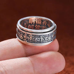 1pc Feng Shui Ring Sanskrit Mantra Spinning Ring Protection Wealth Lucky Ring Amulet Jewelry High Quality Ring