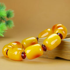 Men's Fluorescent Floating Salt Amber Bracelet Chicken Oil Yellow Honey Wax for Energy Balance & Style