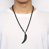 Gothic Wolf Tooth Amulet Necklace: Protective Talisman for Strength & Viking-Inspired Style