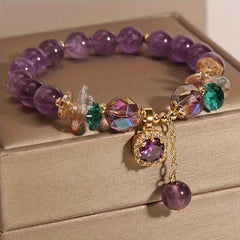 Purple Zircon Harmony Bracelet — Spiritual Insight & Emotional Balance Crystal Jewelry
