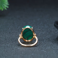 Vintage Malachite Ring for Emotional Healing, Protection, and Abundance