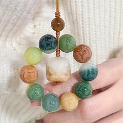 Six-Word Mantra Pixiu Charm — Prosperity, Protection & Heart-Calming Energy Lanyard/Keychain Ornament