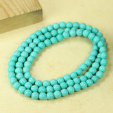 Vintage Natural Turquoise Bead Necklace - Blue-Green Energy for Daily Wear & Protection