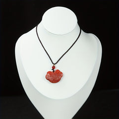 Red Jasper Fu Charm Pendant Necklace for Luck, Prosperity, and Root Chakra Healing