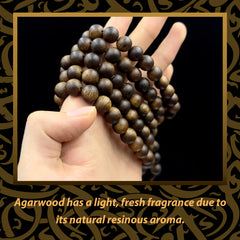 Premium Agarwood Round Beads Necklace & Bracelet - Spiritual Harmony & Energy Balance Jewelry