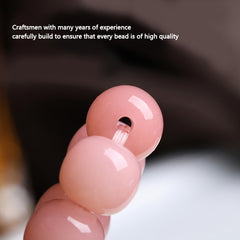 Natural Pink Bodhi Root 108 Beads Mala Bracelet — Spiritual Healing, Calm Energy & Protection Prayer Beads