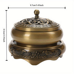Brass Lotus Incense Burner - Bronze Finish for Meditation & Home Decor Energy