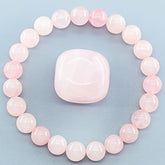 Pink Stone Elastic Bracelet - Natural Stone Energy for Daily Wear & Self-Confidence