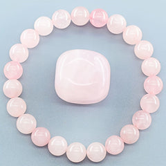 Pink Stone Elastic Bracelet - Natural Stone Energy for Daily Wear & Self-Confidence