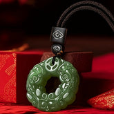 Elegant Teal Glass Pixiu Pendant Necklace - Energy Healing & Protection for Couples | Non-Magnetic Gift