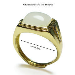 Vintage Natural Stone Ring for Couples - Ideal Gift with Spiritual Energy & Timeless Design