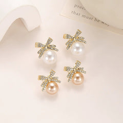 Elegant Bow & Butterfly Clip-On Earrings with Positive Energy - Retro Vintage Style for Daily Wear