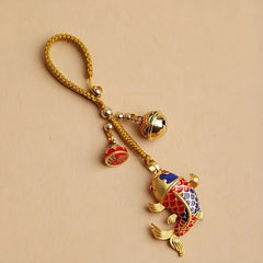 Lucky Koi - Enamel Alloy Car Keyring with Blessing Pendant for Valentine's Day Gift