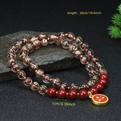 Men's Cinnabar Stone Beaded Necklace for Grounding, Vitality & Spiritual Protection