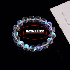 10mm Natural White Moonlight Stone Bracelet for Celestial Energy & Emotional Balance