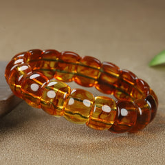 Men's Amber Resin Bracelet - Grounding Energy, Sophisticated Style for Formal & Casual Wear