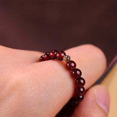 Elegant Garnet Ring - Deep Red-Brownish Jewel for Daily & Formal Wear - Natural Energy Stone for Harmony & Protection
