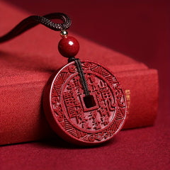 Fidelity Cinnabar Mountain Ghost Spending Money Pendant Auspicious Energy Prosperity Amulet Daily Protection Ethnic Style Necklace