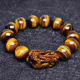 Natural Tiger Eye Stone Bracelet - Brown Beaded Unisex Jewelry for Energy Balance & Protection | August Birthstone Gift for Mind-Body-Spirit Harmony