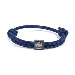 Anchored Faith Braided Rope Bracelet Symbolic Tree of Life & Nautical Charm Nautical Bracelet for Women Men Braided Adjustable Bracelet String Bracelet with Metal Knot, Easter Women Bracelets