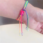 Handwoven Floral Bracelet Artisan Friendship Charm Handmade Women Braided String Bracelets Adjustable Friendship Bracelets Birthday Bracelet for Women