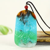 Natural Stone Guanyin on Dragon Pendant for Spiritual Protection, Compassion & Divine Guidance