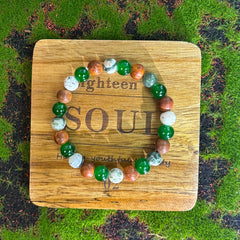 1pc Laziness Vanishing Bracelet - Moss Agate & Wooden Beads for Soul Soothing & Handmade Gift