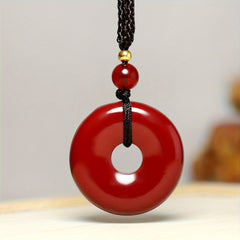 Natural Raw Stone Cinnabar Pendant Necklace - Spiritual Protection & Positive Energy for Men and Women