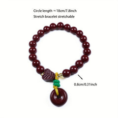 Cinnabar Bracelet Peace Buckle Wealth Attraction Good Luck Charm