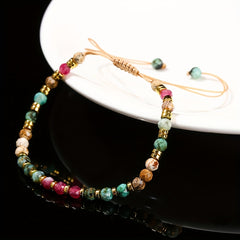 1pc Natural Stone Adjustable Bracelet - Energy Healing & Casual Elegance