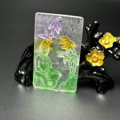 Vintage Buddhist Meditation Pendant Necklace - Tranquil Green & Golden Spiritual Jewelry for Mindfulness & Harmony