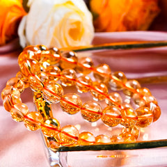 Natural 7A+ Brazilian Tiger's Eye Wealth Bracelet Caramel Yellow Crystal for Prosperity