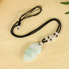 Elegant Natural Jade Leaf Pendant for Wisdom, Protection, and Grounded Energy