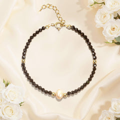 Obsidian & Pearl Elegant Bracelet - 3mm Mixed Stone for Daily Energy Balance & Gift-Giving