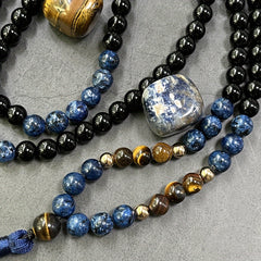 108 Natural Mala Beads with Lotus Pendant: Bohemian Jewelry for Inner Peace & Spiritual Protection