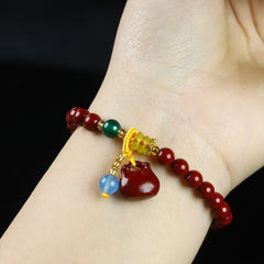 Elegant Cinnabar Bracelet - Good Luck Charm & Wealth Energy