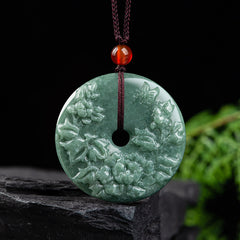 Natural Stone Floral Pendant – Prosperity & Peace Energy for Unisex Gift