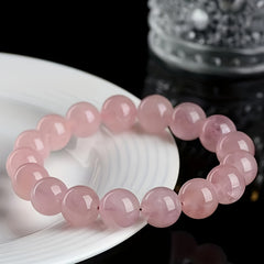12mm Rose Quartz Bracelet for Love & Relationship Enhancement - Daily Wear & Valentine's Gift