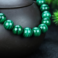 Healing Malachite Bead Bracelet for Heart Chakra, Emotional Balance & Positive Transformation