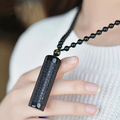 Vibrant Green Heart Sutra Pendant Necklace — Energetic Balance & Spiritual Protection Unisex Accessory