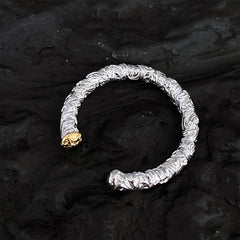 Adjustable Vintage Bronze Tribal Leaf Unisex Ring - Hypoallergenic Protection & Luck Energy Talisman