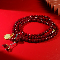 Cinnabar Bead Bracelet - Dragon Year Prosperity & Energy Talisman