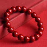 Natural Cinnabar Bracelet - Zodiac Year Purple Golden Sand Fortune Beads for Energy & Protection